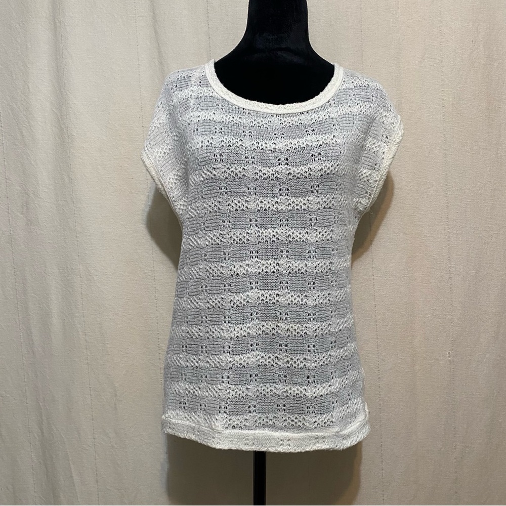 Forever 21 White Crochet Semi Sheer Sweater